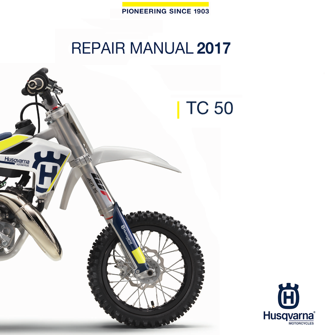 2017 Husqvarna TC 50 Repair Manual PDF - cover