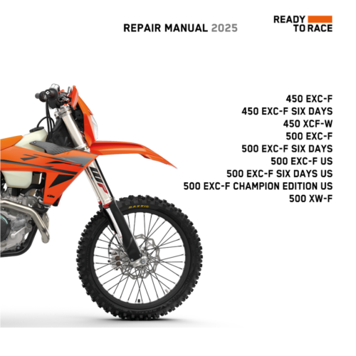 2025 KTM 450 500 EXC-F Six Days XCF-W XW-F Repair Manual PDF - cover