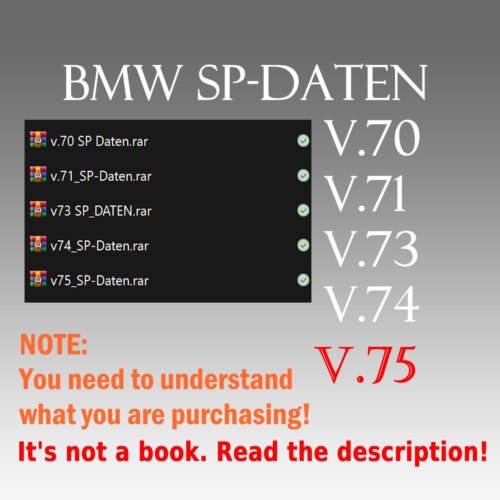 BMW SP-Daten V75 Coding and Programming Data - cover