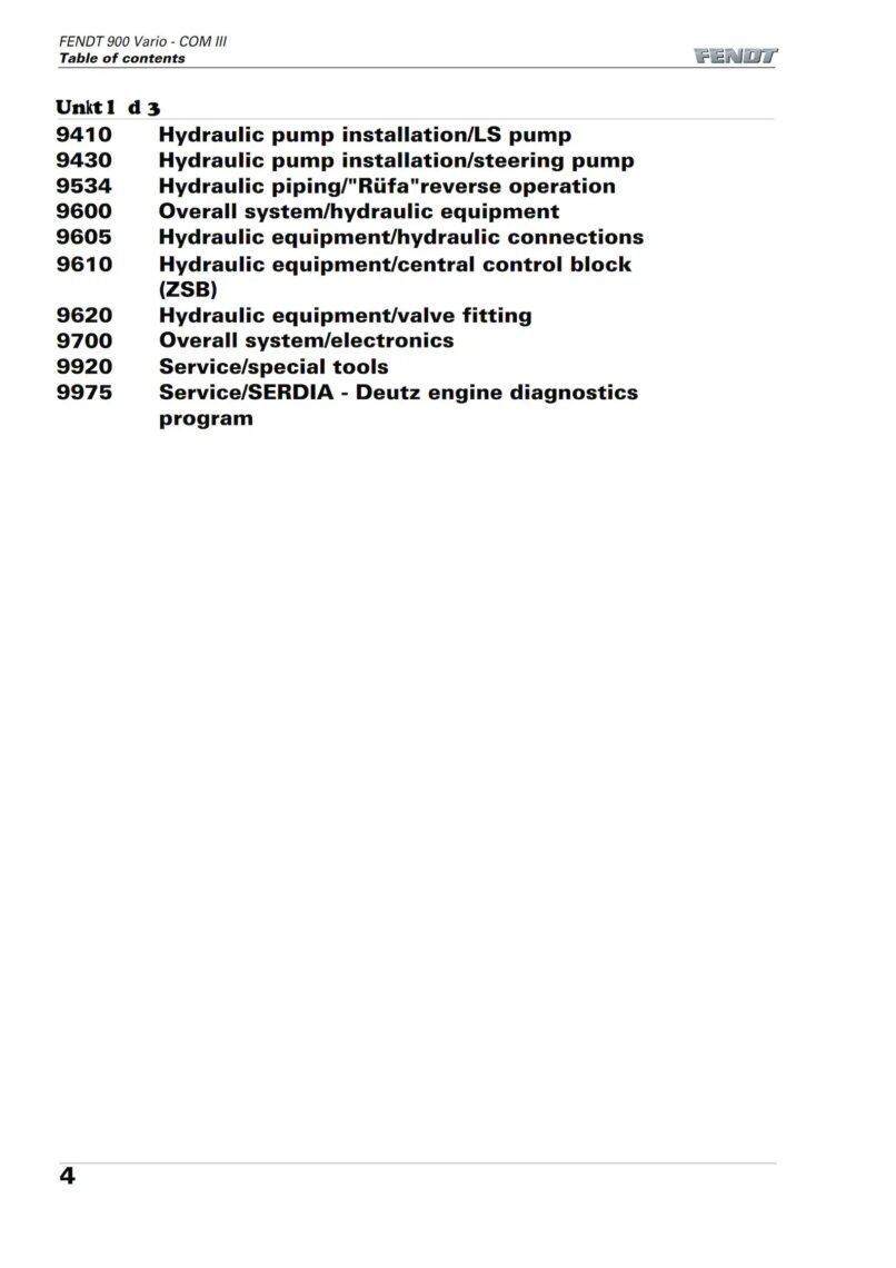 Fendt 900 Vario Com III 919-934 Tractor Workshop Manual PDF - preview 2