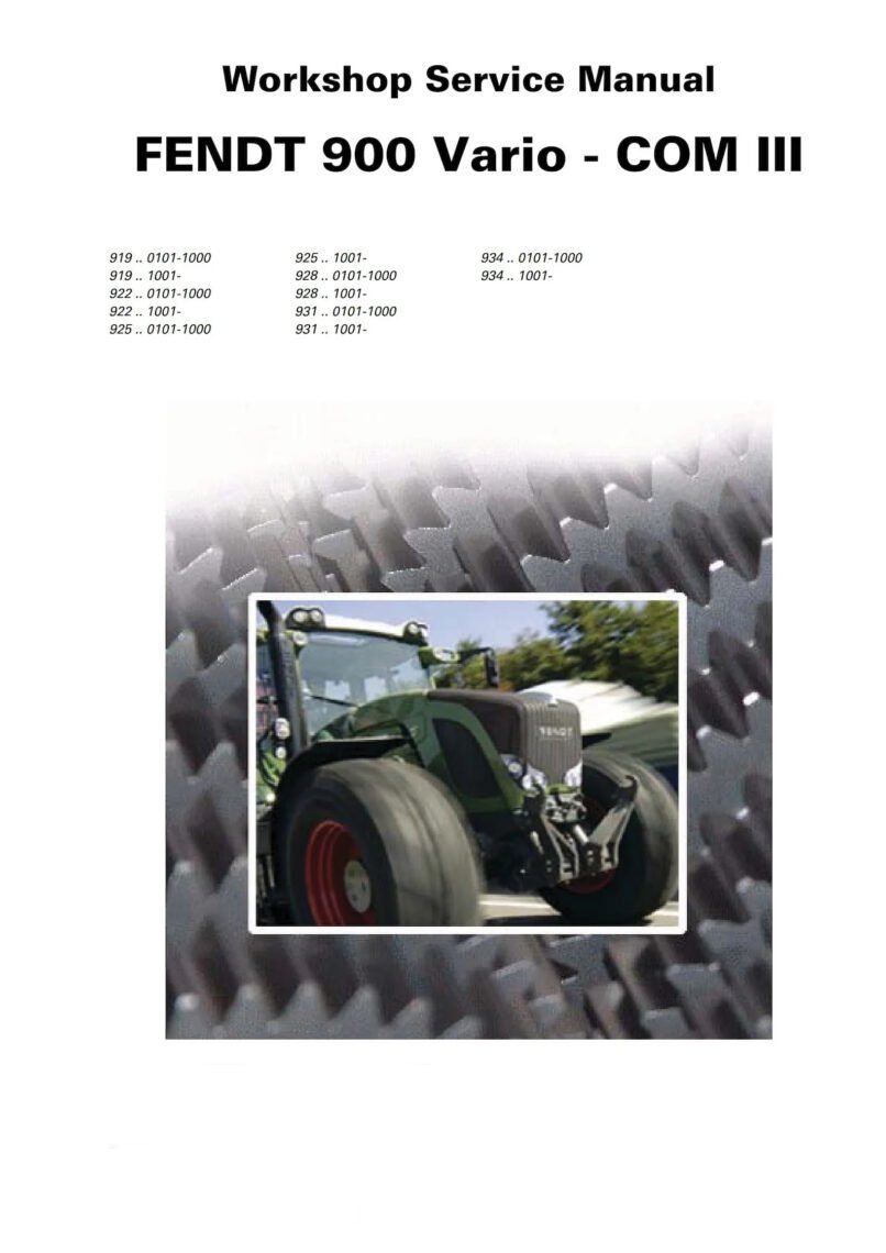 Fendt 900 Vario Com III 919-934 Tractor Workshop Manual PDF - preview 3