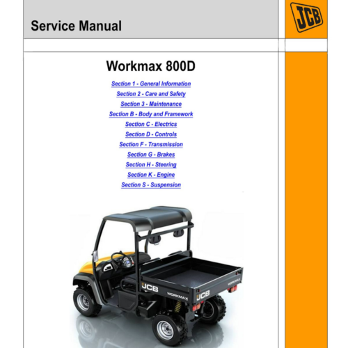 JCB Workmax 800D Utility Vehicle Service Manual PDF - cover