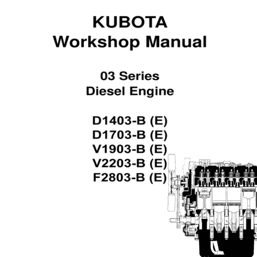 Kubota 03 Series D1403 D1703 V1903 V2203 F2803 Workshop Manual PDF - cover