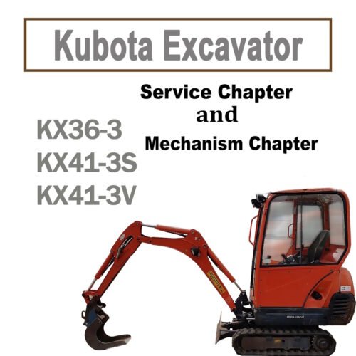 Kubota KX36-3 KX41-3S KX41-3V Mini Excavator Workshop Manual PDF - cover