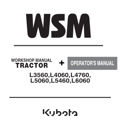 Kubota L3560 L4060 L4760 L5060 L5460 L6060 Workshop Manual PDF - cover