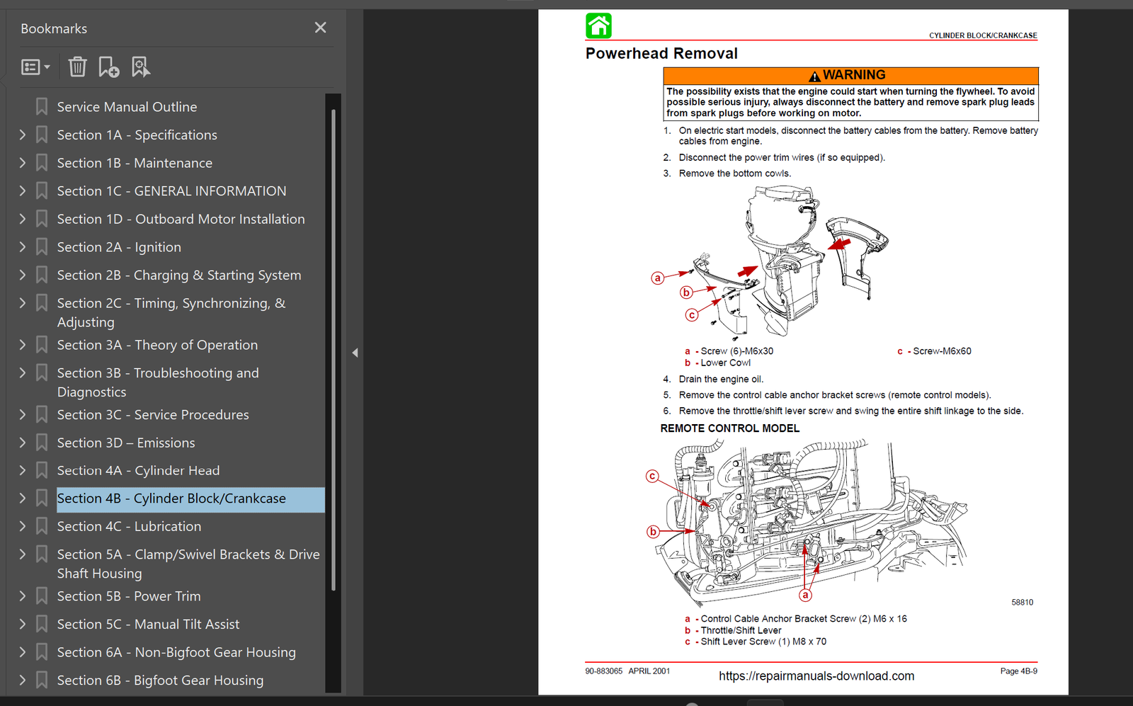 Mercury 40 50 60 HP EFI FourStroke Outboard Service Manual PDF - preview 1