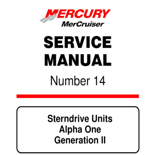 Mercury MerCruiser Alpha One Gen II Sterndrive Service Manual PDF - cover