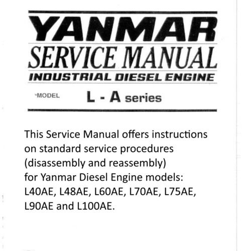 Yanmar L40AE-L100AE Diesel Engine Service Manual PDF - cover